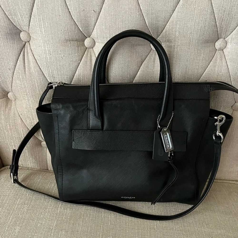 ❌SOLD❌COACH Bleeker Riley saffiano large black leather purse, 30149, EUC - Picture 2 of 15